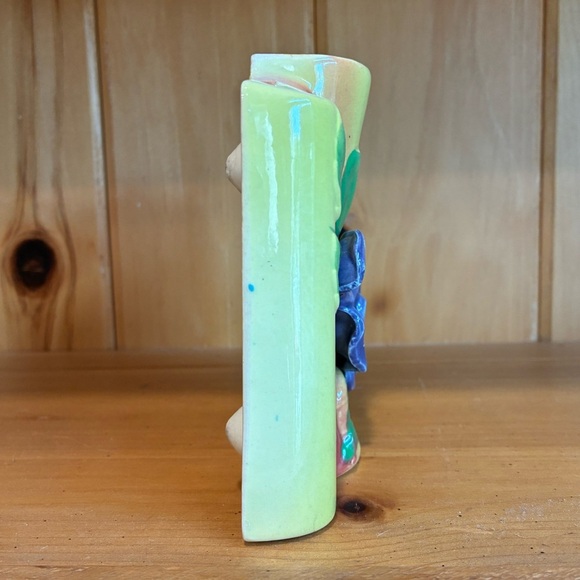 Vintage Ceramic Wall Pocket with Roses - Picture 2 of 9